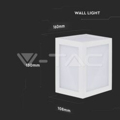 12w Led Стенна Лампа 4000k Бяла Ip65-Sku:218335 VTAC-218335