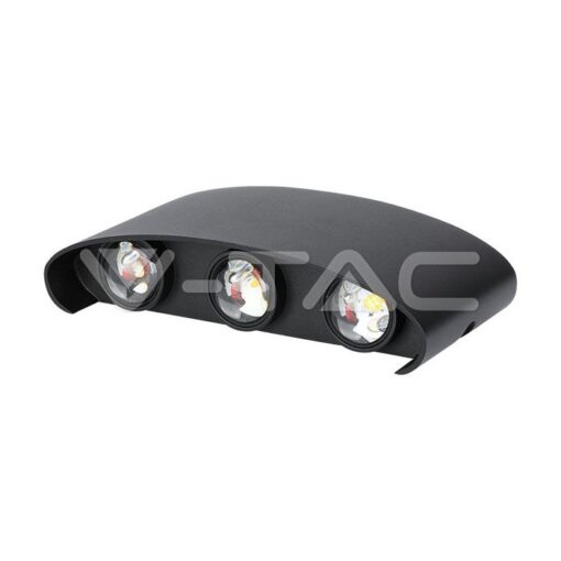 5w Led Стенна Лампа 3000k 6 Лъча Черна-Sku:218615