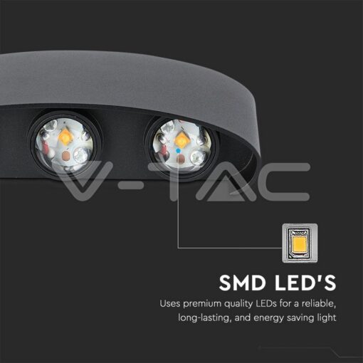 5w Led Стенна Лампа 3000k 6 Лъча Черна-Sku:218615 - Image 7