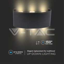 5w Led Стенна Лампа 3000k 6 Лъча Черна-Sku:218615 VTAC-218615