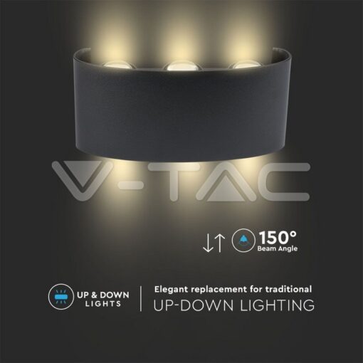 5w Led Стенна Лампа 3000k 6 Лъча Черна-Sku:218615 - Image 8