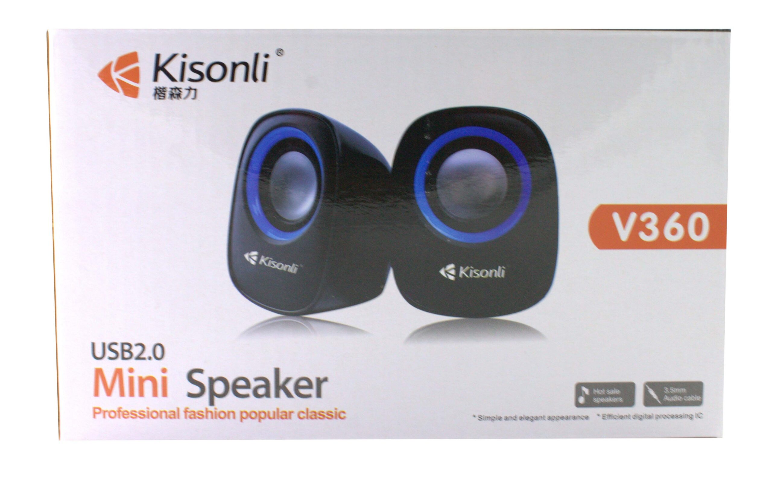 Тонколони Kisonli V360, 1.5W*2, USB, Различни цветове - 22046 D-22046 2 Тонколони Kisonli V360, 1.5W*2, USB, Различни цветове - 22046