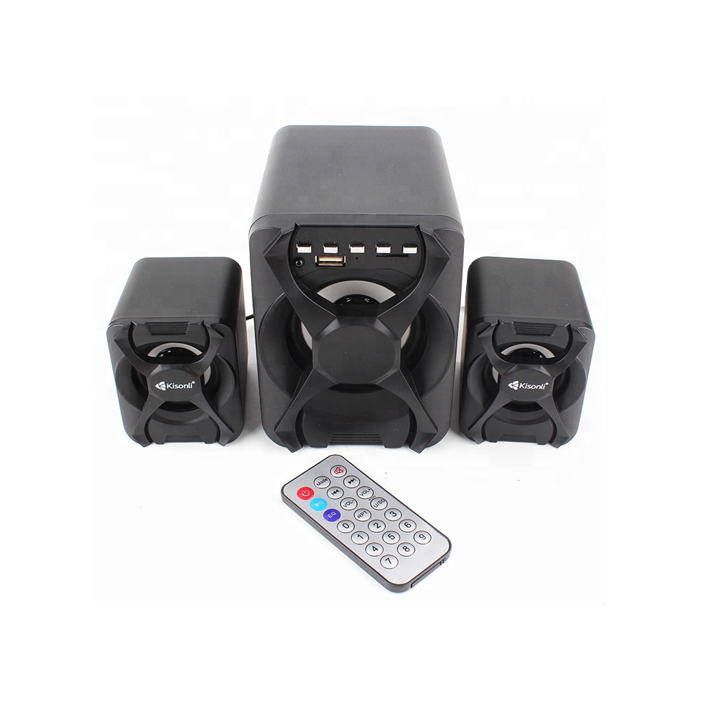 Тонколони Kisonli U-2500BT, Bluetooth, 5W+3W*2, USB, Черен - 22115