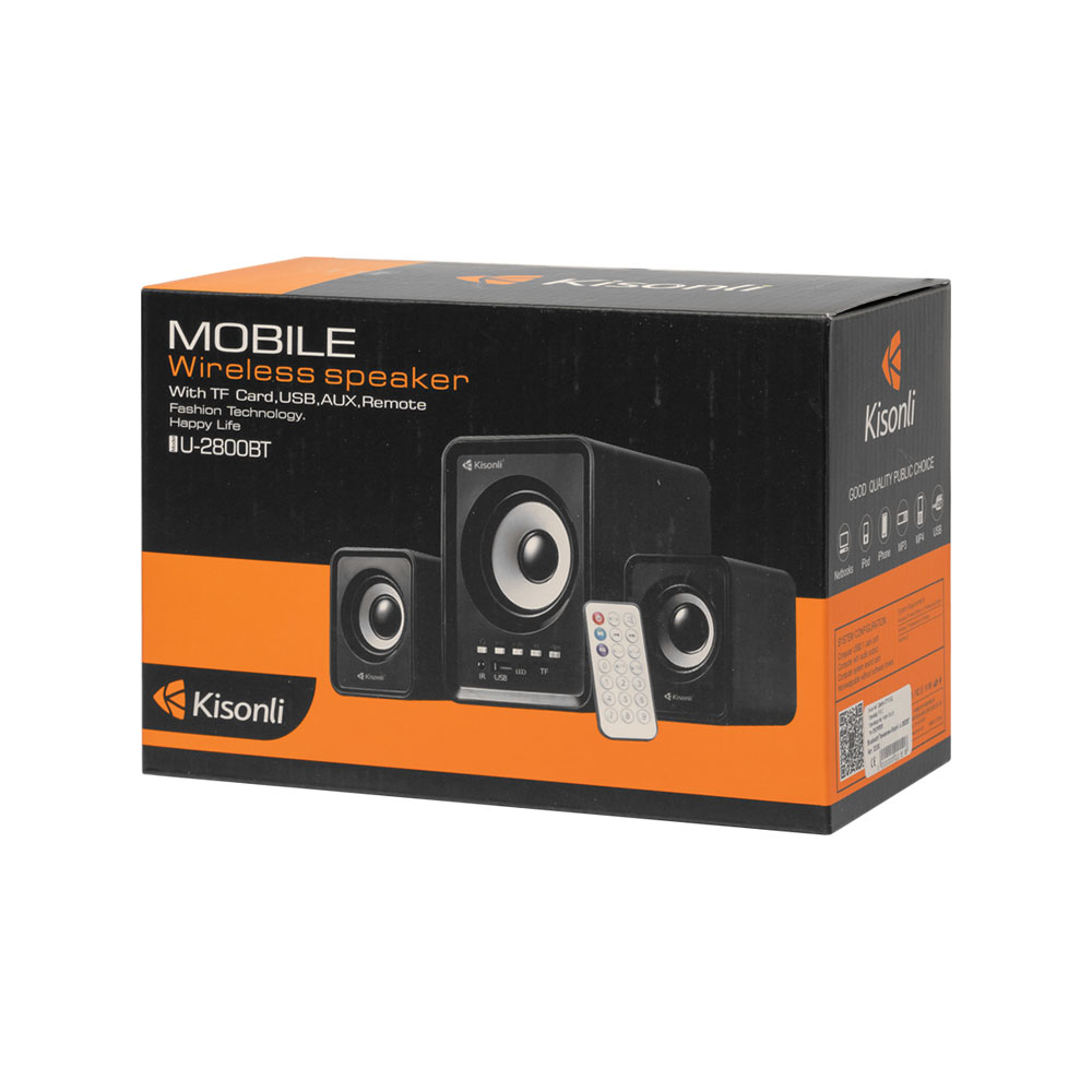 Тонколони Kisonli U-2800BT, Bluetooth, 5W+2x3W, USB, Черен - 22151 D-22151 4 Тонколони Kisonli U-2800BT, Bluetooth, 5W+2x3W, USB, Черен - 22151 - Image 2