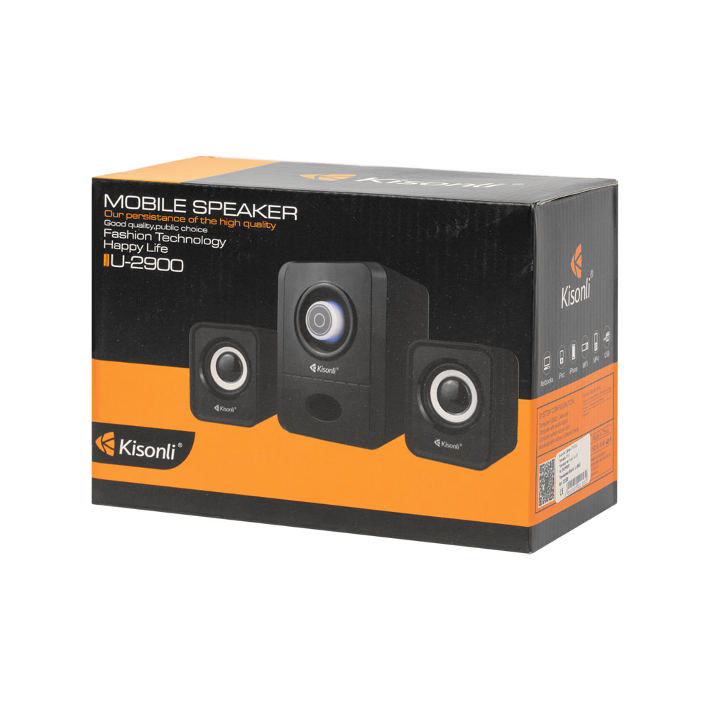 Тонколони Kisonli U-2900, 5W+2x3W, USB, Черен - 22153 D-22153 4 Тонколони Kisonli U-2900, 5W+2x3W, USB, Черен - 22153 - Image 2