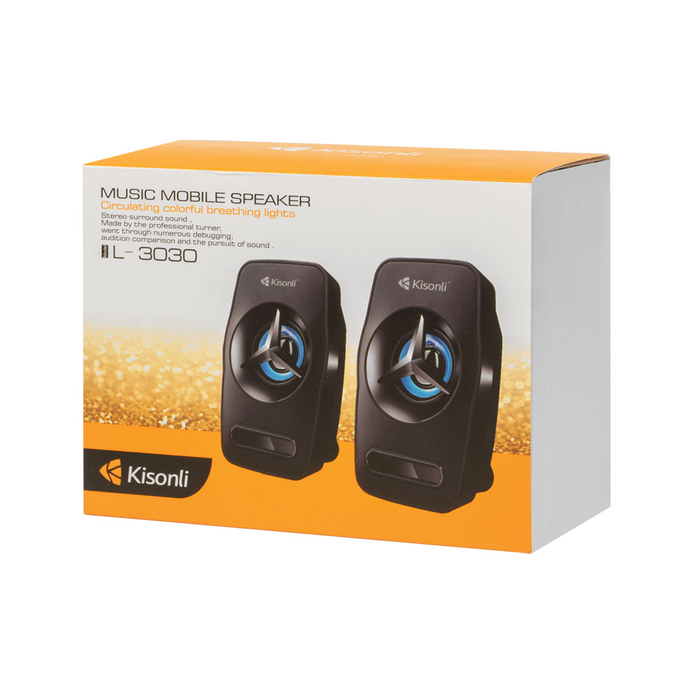 Тонколони Kisonli L-3030, 2x3W, USB, Черен - 22156 D-22156 4 Тонколони Kisonli L-3030, 2x3W, USB, Черен - 22156 - Image 2