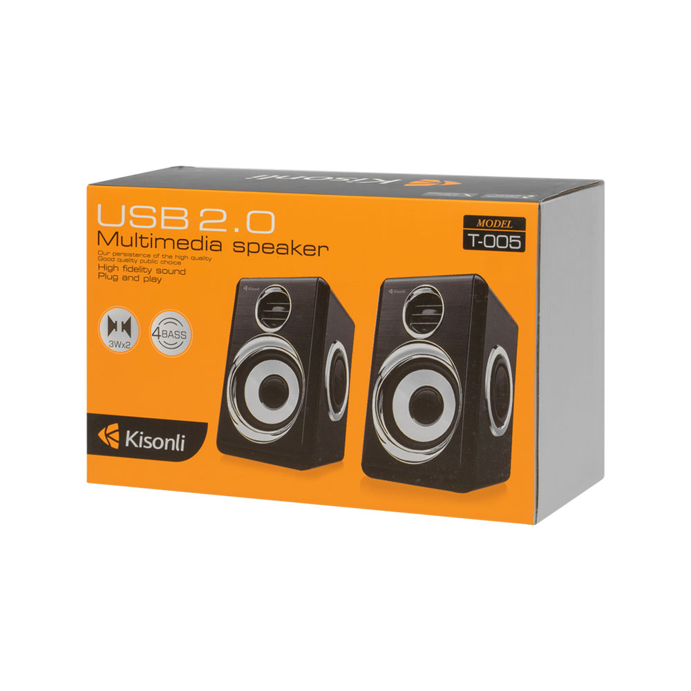 Тонколони Kisonli T-005, 2x3W, USB, Черен - 22157 D-22157 5 Тонколони Kisonli T-005, 2x3W, USB, Черен - 22157 - Image 3