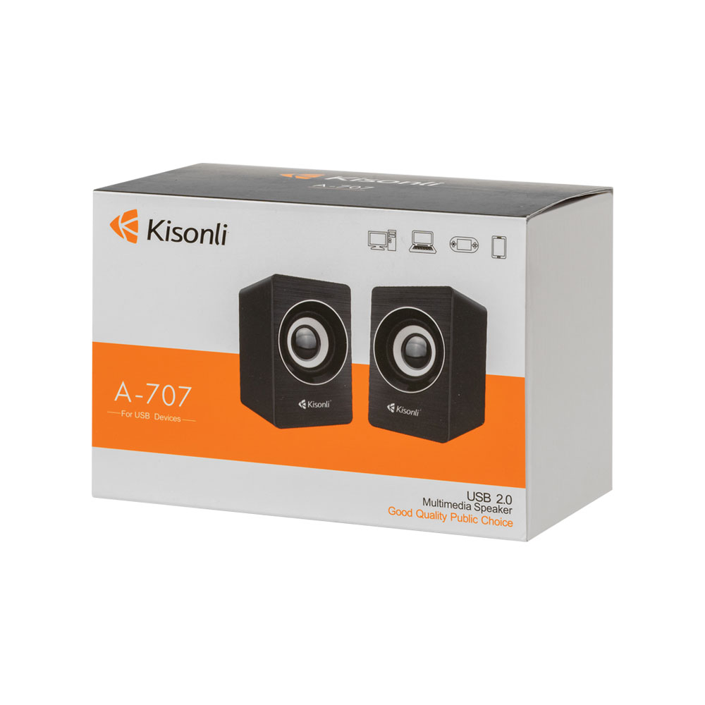 Тонколони Kisonli A-707, 2x3W, USB, Черен - 22162 D-22162 4 Тонколони Kisonli A-707, 2x3W, USB, Черен - 22162 - Image 2