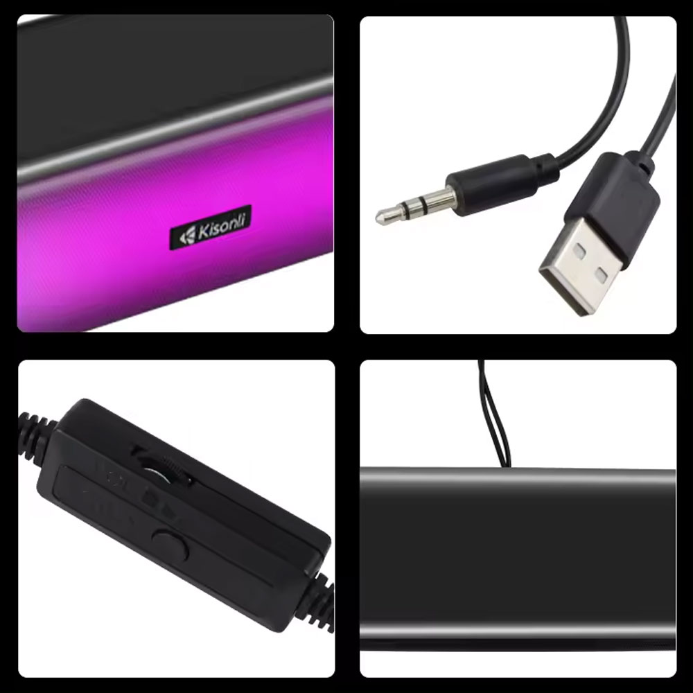 Тонколона Kisonli i-630, Bluetooth, AUX, 2x3W, Черен - 22232 D-22232 4 Тонколона Kisonli i-630, Bluetooth, AUX, 2x3W, Черен - 22232 - Image 2