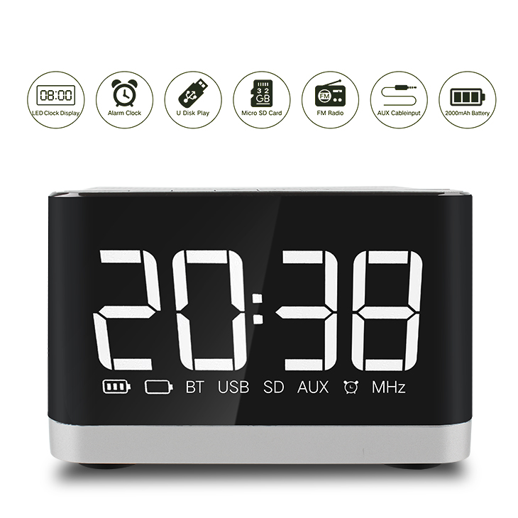 Тонколона Kisonli G8, Bluetooth, Часовник, USB, SD, FM, AUX, RGB, Различни цветове - 22281
