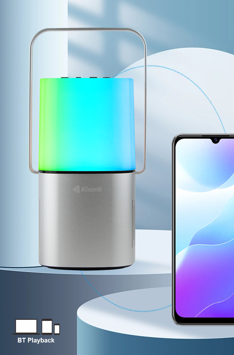 Тонколона Kisonli Q6 Plus, Bluetooth, AUX, SD, FM, RGB, Сребрист - 22282 D-22282 5 Тонколона Kisonli Q6 Plus, Bluetooth, AUX, SD, FM, RGB, Сребрист - 22282 - Image 3