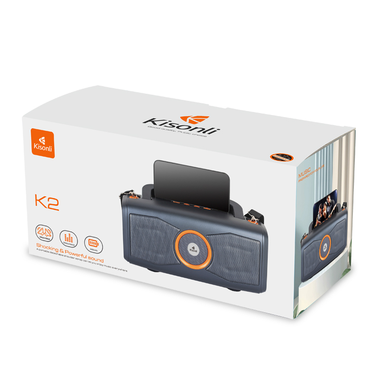 Тонколона Kisonli K2, Bluetooth, USB, SD, FM, Сив - 22292 D-22292 6 Тонколона Kisonli K2, Bluetooth, USB, SD, FM, Сив - 22292 - Image 4