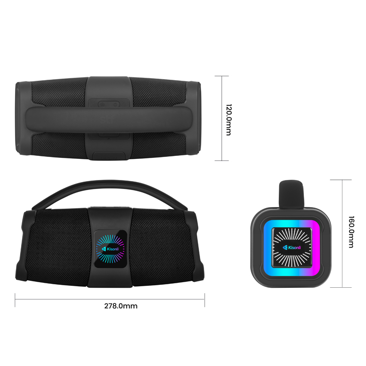 Тонколона Kisonli K5, Bluetooth, USB, SD, AUX, FM, RGB, Черен - 22293 D-22293 6 Тонколона Kisonli K5, Bluetooth, USB, SD, AUX, FM, RGB, Черен - 22293 - Image 4