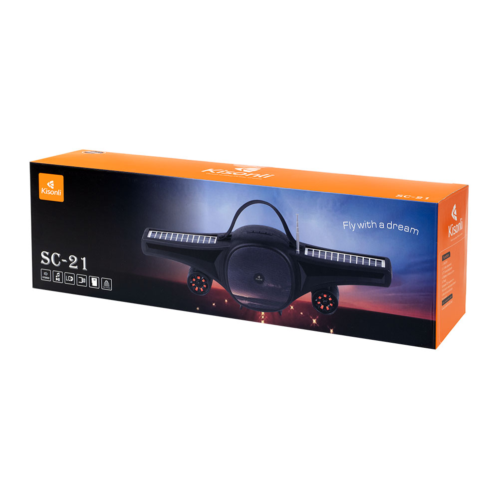 Тонколона Kisonli SC-21, Bluetooth, Солар, USB, SD, FM, Черен - 22321 D-22321 5 Тонколона Kisonli SC-21, Bluetooth, Солар, USB, SD, FM, Черен - 22321 - Image 3