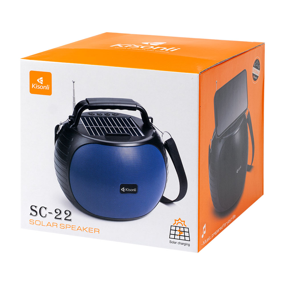 Тонколона Kisonli SC-22, Bluetooth, Солар, USB, SD, AUX, Различни цветове - 22322 D-22322 7 Тонколона Kisonli SC-22, Bluetooth, Солар, USB, SD, AUX, Различни цветове - 22322 - Image 5