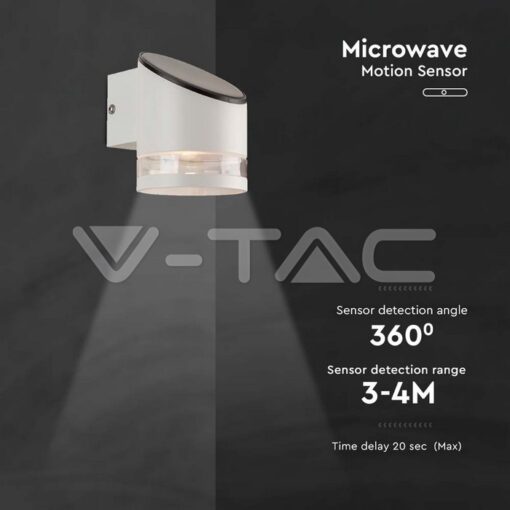1w Led Соларна Стенна Лампа Smd С Микровълнов Датчик Ip44 3000k - Image 4