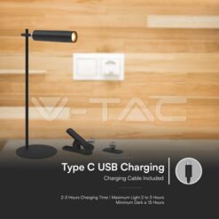 3w Led Магнитна Настолна Лампа 4000k Черно Тяло VTAC-23042