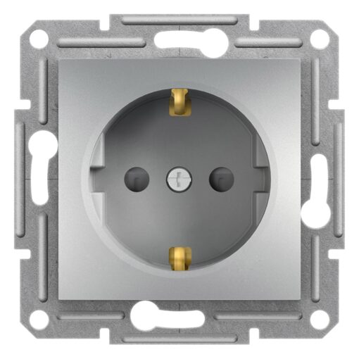Контакт с детска защита алуминий Аsfora EPH2900261