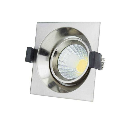 8W LED ЛУНА COB КВАДРАТНА, НАСОЧВАЩА СЕ, 4500K – INOX