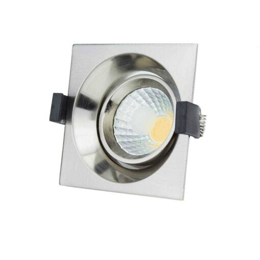 8W LED ЛУНА COB КВАДРАТНА, НАСОЧВАЩА СЕ, 2700K – INOX