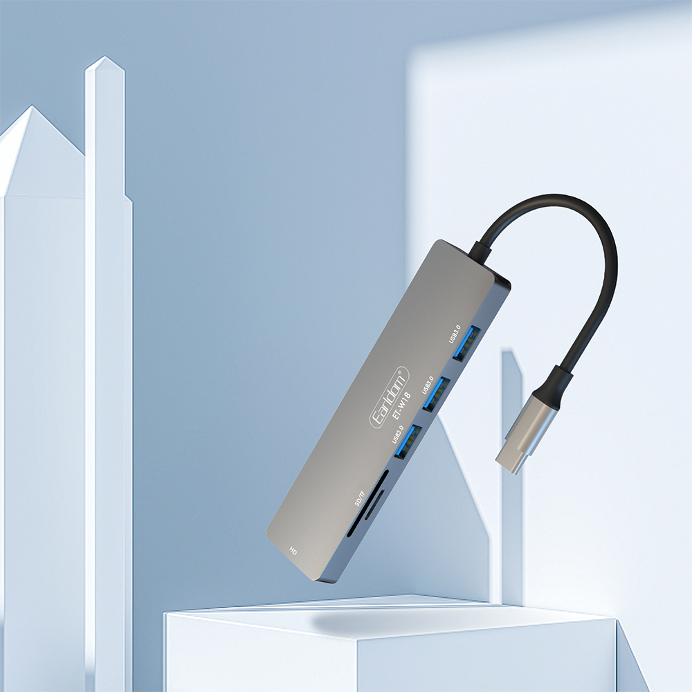 Докинг станция Earldom ET-W18, Type-C към 3xUSB 3.0, SD, MicroSD, HDMI, Сив - 40232 D-40232 4 Докинг станция Earldom ET-W18, Type-C към 3xUSB 3.0, SD, MicroSD, HDMI, Сив - 40232 - Image 2
