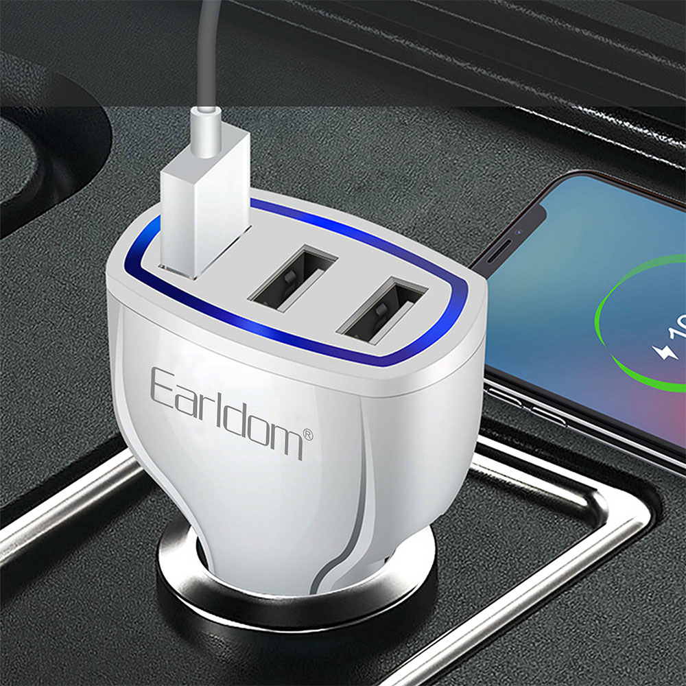 Зарядно устройство за кола Earldom ES-CC13, 3xUSB, QC3.0, С Type-C кабел, Бял - 40254 D-40254 4 Зарядно устройство за кола Earldom ES-CC13, 3xUSB, QC3.0, С Type-C кабел, Бял - 40254 - Image 2
