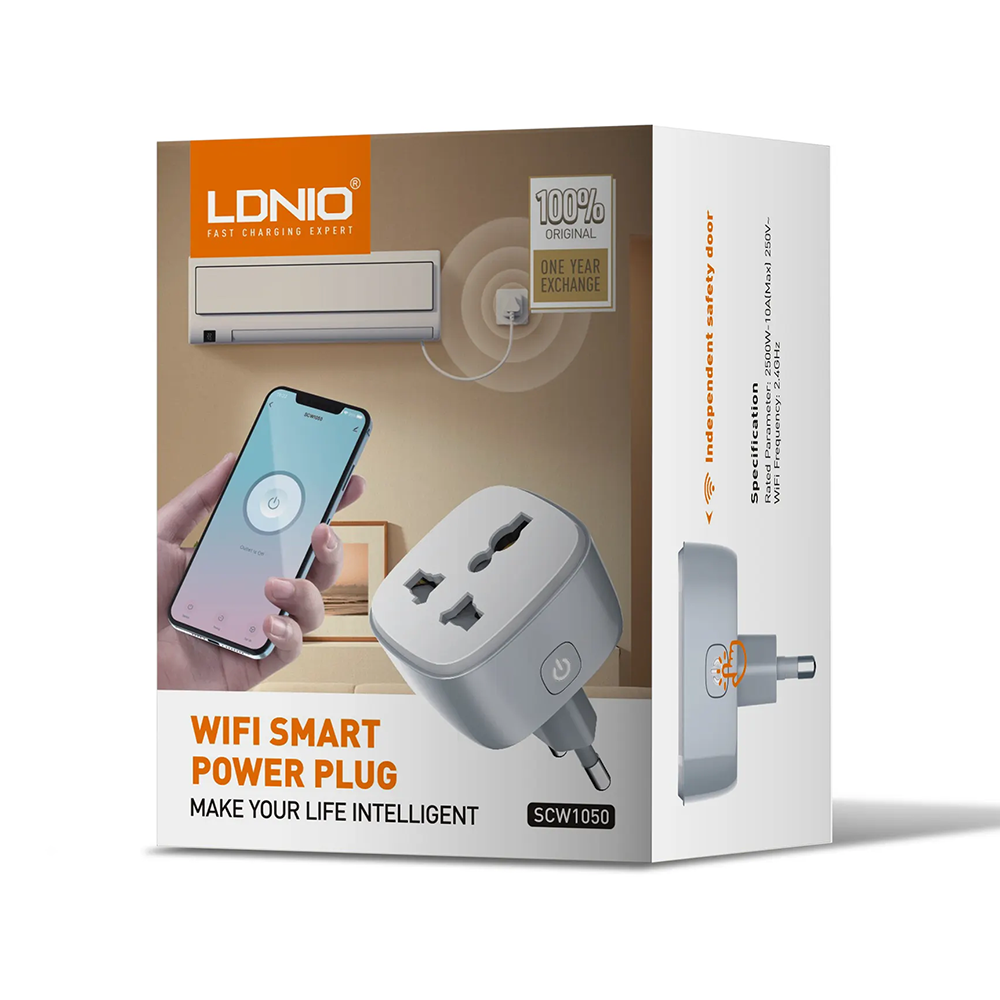 Смарт контакт LDNIO SCW1050, 220V, 10A, Wi-Fi, Tuya Smart, Бял - 40297 D-40297 8 Смарт контакт LDNIO SCW1050, 220V, 10A, Wi-Fi, Tuya Smart, Бял - 40297 - Image 6