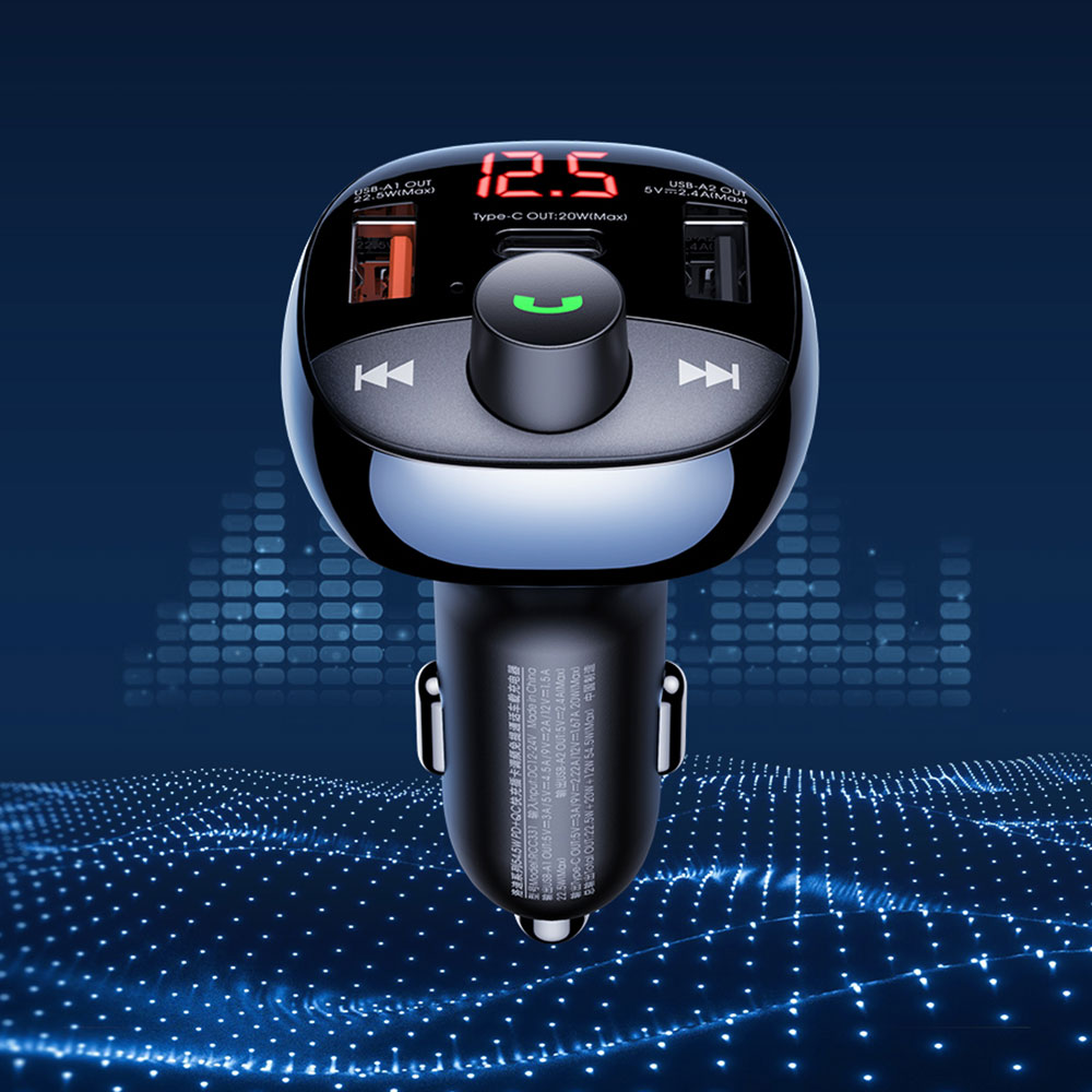 FM Трансмитер Remax Lodi RCC331, Зарядно за кола, 54.5W, Bluetooth, Черен – 40339 D-40339 5 FM Трансмитер Remax Lodi RCC331, Зарядно за кола, 54.5W, Bluetooth, Черен – 40339 - Image 3