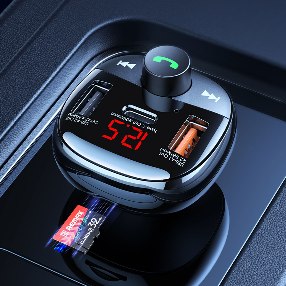 FM Трансмитер Remax Lodi RCC331, Зарядно за кола, 54.5W, Bluetooth, Черен – 40339 D-40339 4 FM Трансмитер Remax Lodi RCC331, Зарядно за кола, 54.5W, Bluetooth, Черен – 40339 - Image 2
