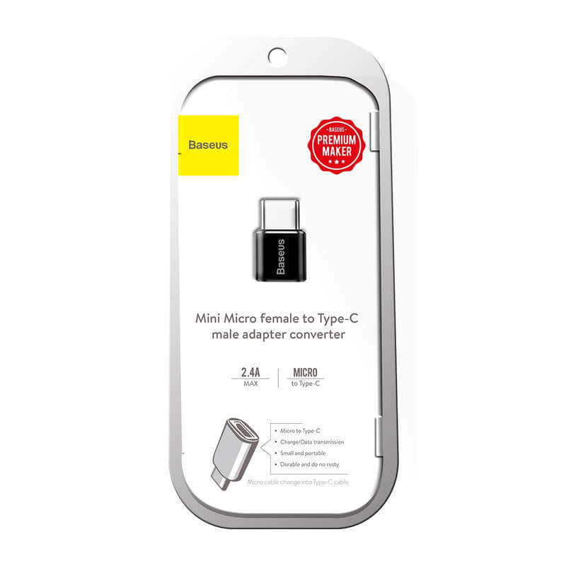 Преходник Baseus Mini, Micro USB F към Type-C, OTG, Черен - 40398 D-40398 4 Преходник Baseus Mini, Micro USB F към Type-C, OTG, Черен - 40398 - Image 2
