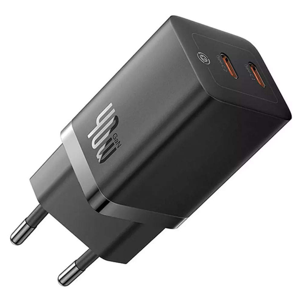 Мрежово зарядно устройство Baseus GaN5 Pro Fast Charger, 40W, 2 x Type-C F, Черен - 40408 D-40408 4 Мрежово зарядно устройство Baseus GaN5 Pro Fast Charger, 40W, 2 x Type-C F, Черен - 40408 - Image 2