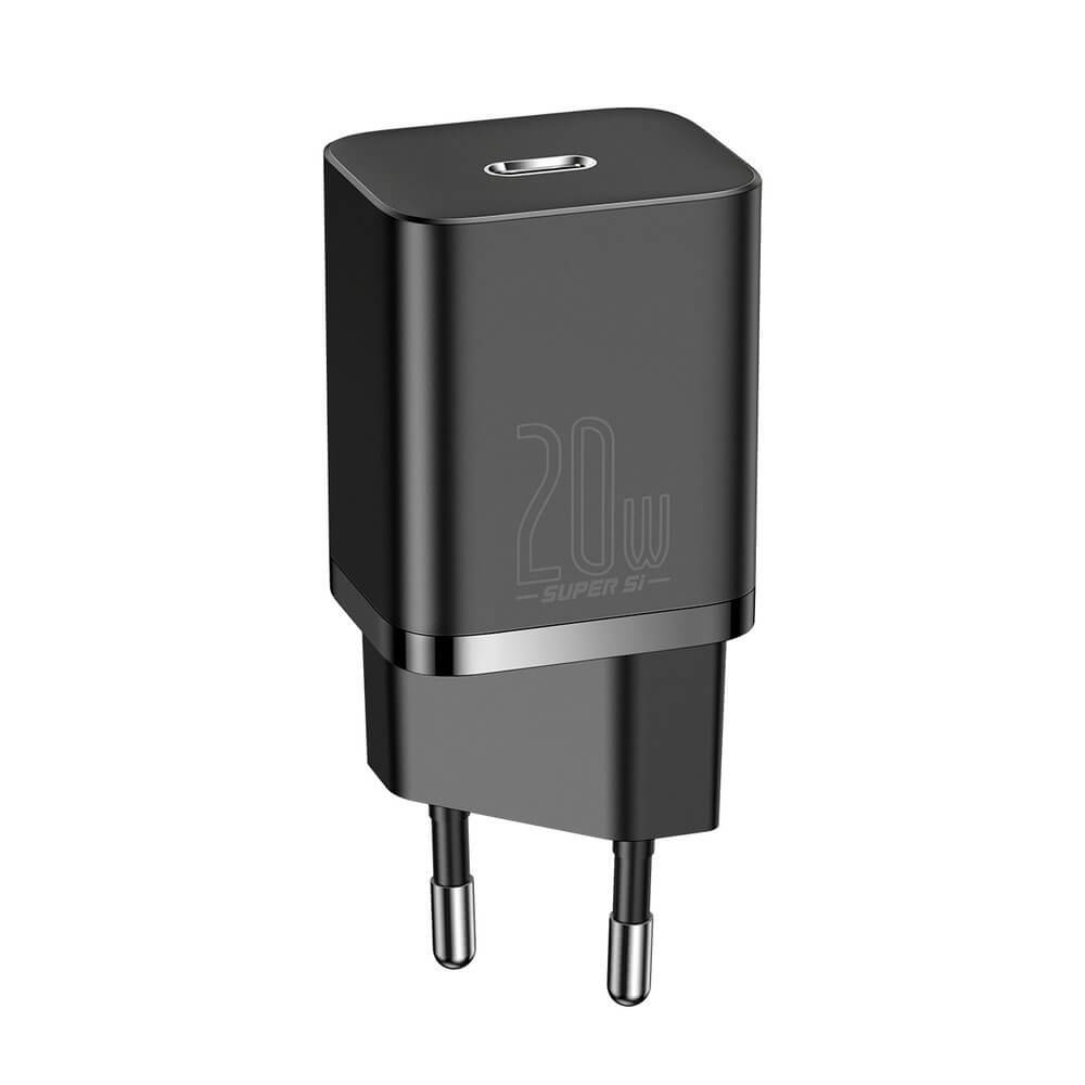 Мрежово зарядно устройство Baseus Super Si, 20W, С Кабел Type-C към Lightning, Черен - 40418 D-40418 4 Мрежово зарядно устройство Baseus Super Si, 20W, С Кабел Type-C към Lightning, Черен - 40418 - Image 2