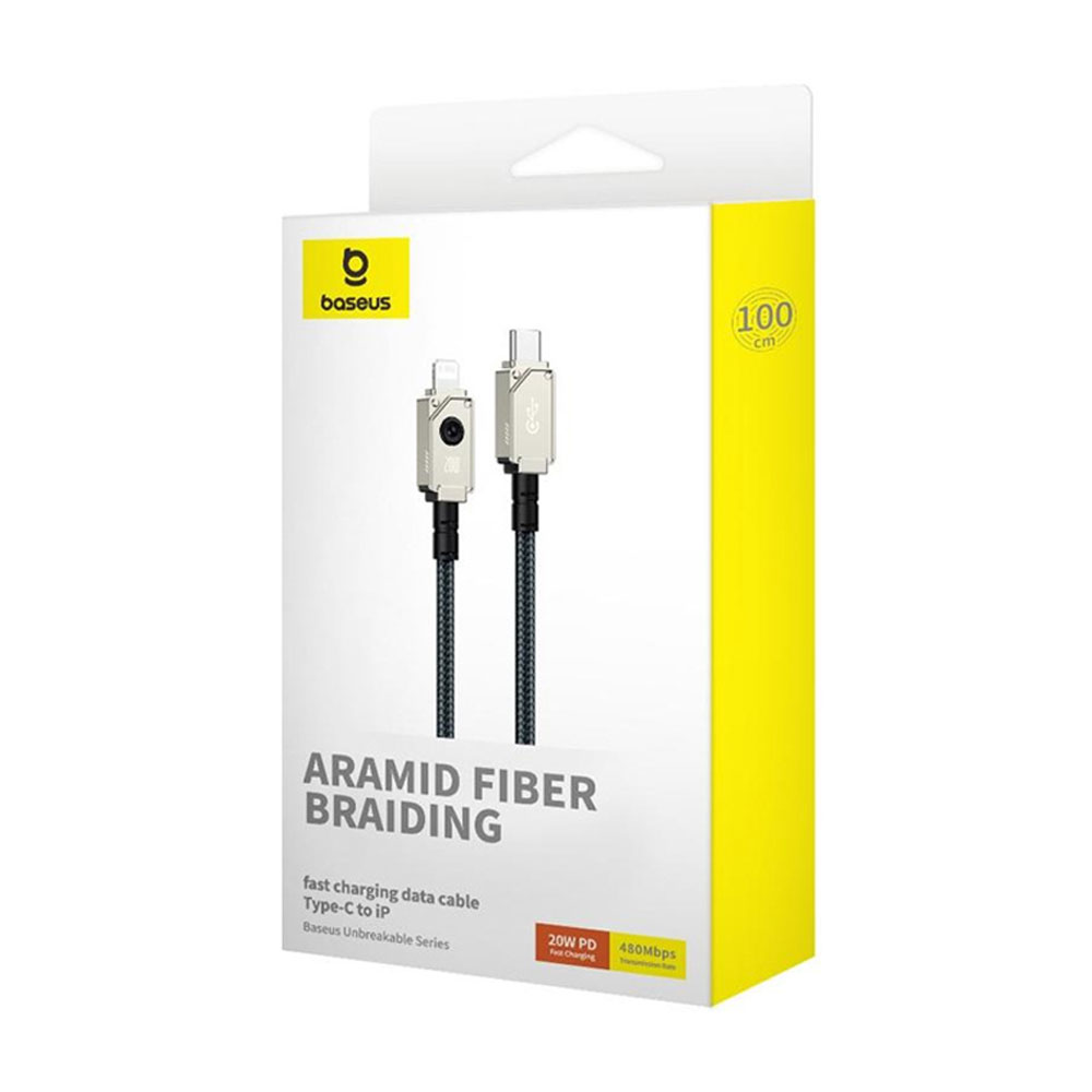 Кабел за данни Baseus Unbreakable, Type-C - Lightning, 20W, 1.0m, Черен - 40437 D-40437 4 Кабел за данни Baseus Unbreakable, Type-C - Lightning, 20W, 1.0m, Черен - 40437 - Image 3