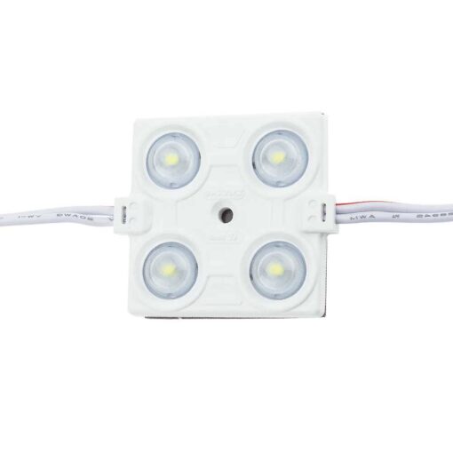 2.4W LED МОДУЛ С ЛУПА 4 2835 160° DC12V IP65 43*38*6.5mm – Студено Бяла