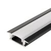 АЛУМИНИЕВ ПРОФИЛ ЗА LED ЛЕНТА ЧЕРЕН С БЯЛ РАЗСЕЙВАТЕЛ L=2m 24.7×7.4×12.5mm OP-5105