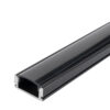 АЛУМИНИЕВ ПРОФИЛ ЗА LED ЛЕНТА ЧЕРЕН С ЧЕРЕН РАЗСЕЙВАТЕЛ L=2m OP-5103