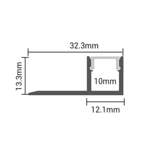 АЛУМИНИЕВ ПРОФИЛ ЗА LED ЛЕНТА СИВ L=2m - Image 2