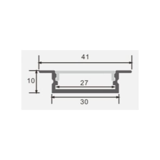 АЛУМИНИЕВ ПРОФИЛ ЗА LED ЛЕНТА L=2m 41*10mm СРЕБРИСТО ТЯЛО - Image 2
