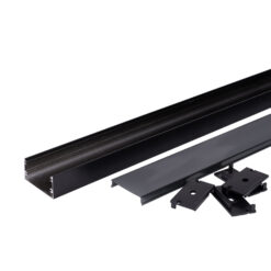 АЛУМИНИЕВ ПРОФИЛ ЗА LED ЛЕНТА L=2m 40*20mm ЧЕРНО ТЯЛО OP-5120