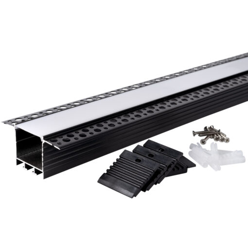 АЛУМИНИЕВ ПРОФИЛ ЗА LED ЛЕНТА L=2m 71.5*35mm ЧЕРНО ТЯЛО С БЯЛ РЕФЛЕКТОР - Image 2