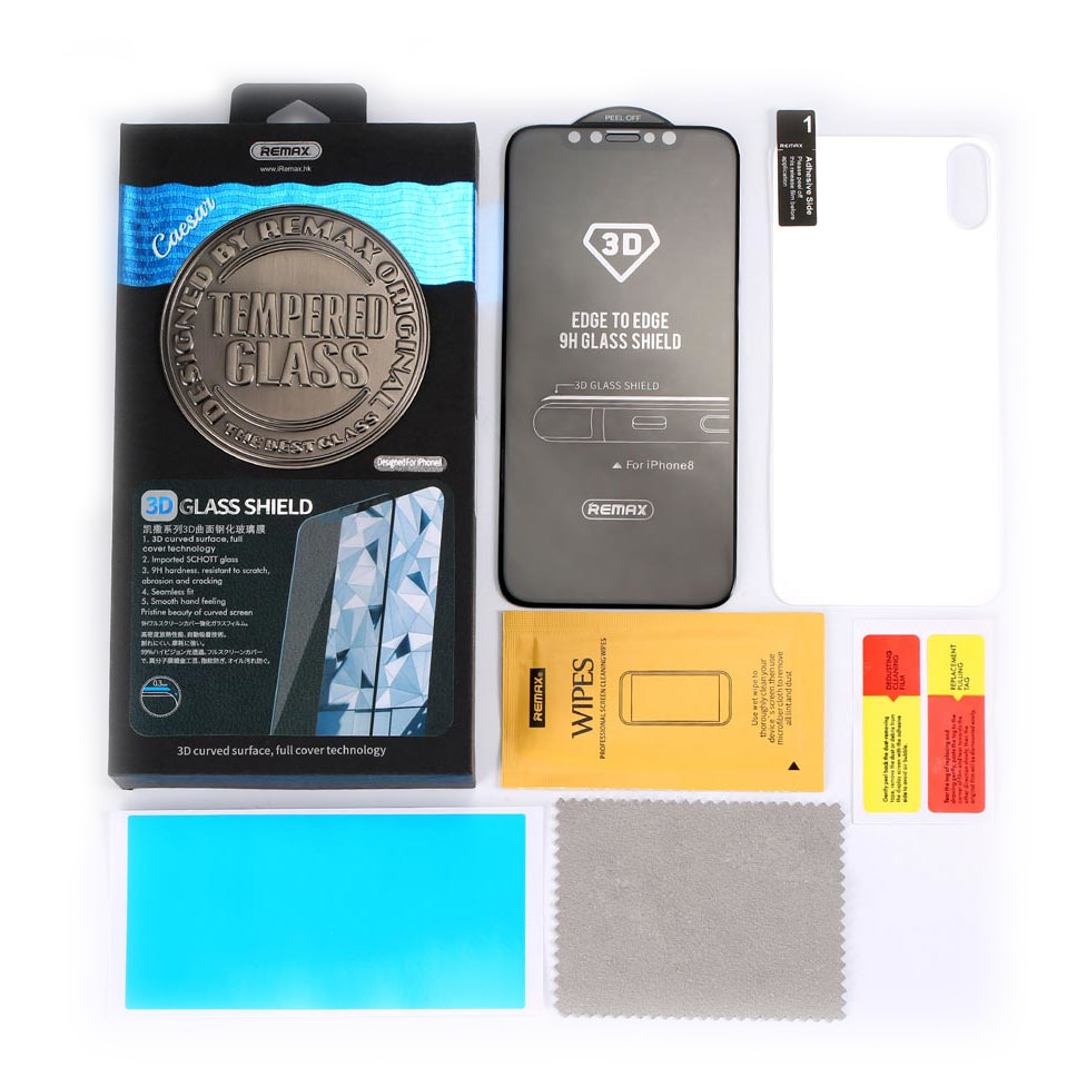 Стъклен протектор за дисплей и гръб, Remax Caesar, за iPhone X, 0.3 mm, Бял - 52326 D-52326 4 Стъклен протектор за дисплей и гръб, Remax Caesar, за iPhone X, 0.3 mm, Бял - 52326 - Image 2
