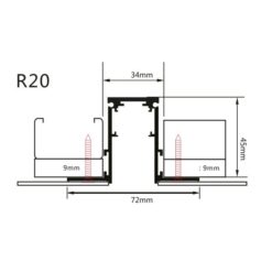 МАГНИТНА ИНТЕРИОРНА СИСТЕМА 2M – ВГРАЖДАНЕ R20 OP-5369
