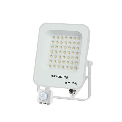 LED SMD ПРОЖЕКТОР БЯЛ 30W 2700LM AC220-240V 90° IP65 2700K + СЕНЗОР