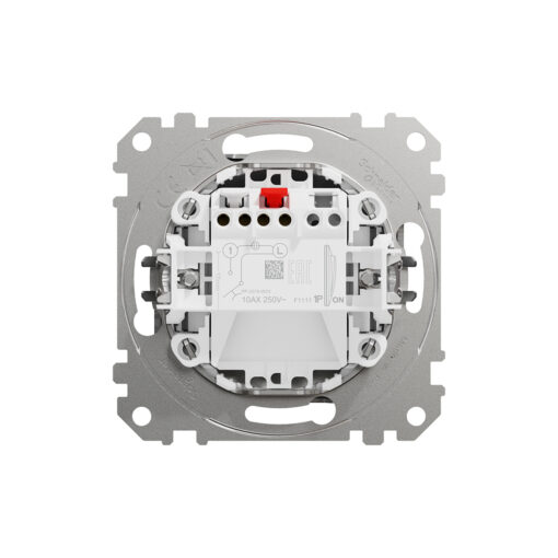 SDD170111 Еднополюсен пуш бутон Sedna Design & Elements, 10А 250V, драскан алуминий, безвинтово свързване - Image 3