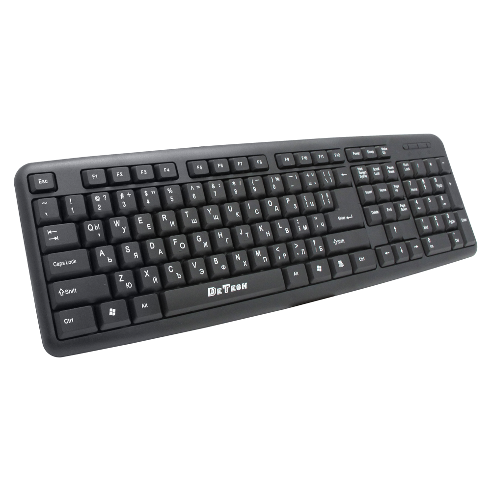 Клавиатура DeTech DE6149UG, USB, Гръцка стандартизация, Черен - 6190