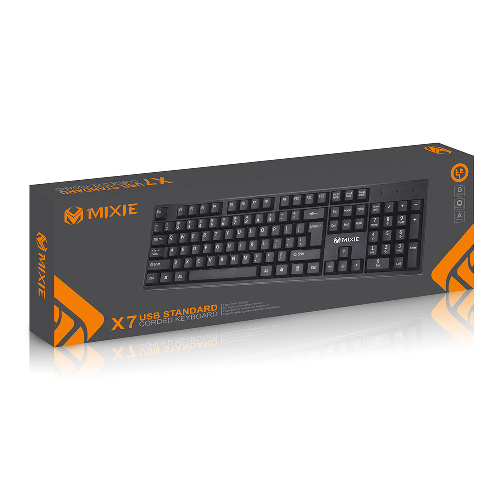 Клавиатура Mixie X7, USB, Черен - 6122 D-6122 4 Клавиатура Mixie X7, USB, Черен - 6122 - Image 2