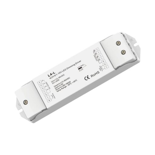 4CH 0/1-10V ДИМИРАЩ ДРАЙВЕР L4-L 12-36VDC 5A*4CH MAX20A 12V/24V/36V (240W/480W/720W)