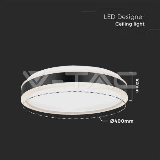 Led Осветител 38w Кръг За Таван Черна Рамка 4000k Димиращ - Image 4
