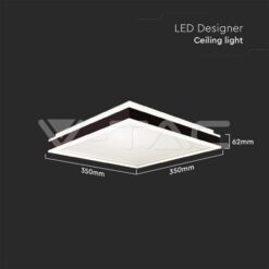 Led Осветител 18w Квадрат За Таван Черна Рамка 4000k Димиращ VTAC-6990
