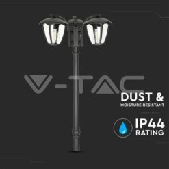 Градинска Лампа 3хе27 1990mm Черна Ip44 - 7063 VTAC-7063